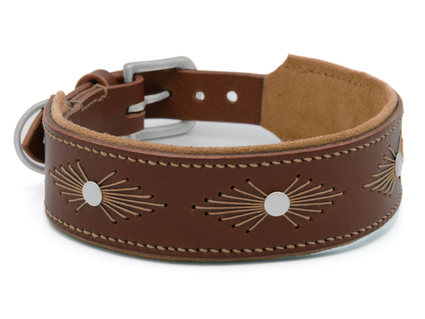 Lederhalsband 'Woodstock' Braun