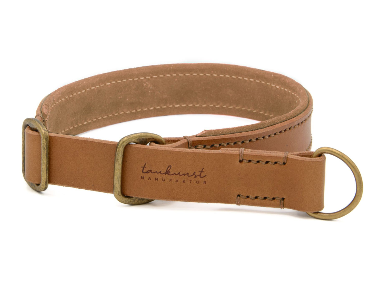 Zugstopp-Lederhalsband 'Wildfang' Camel