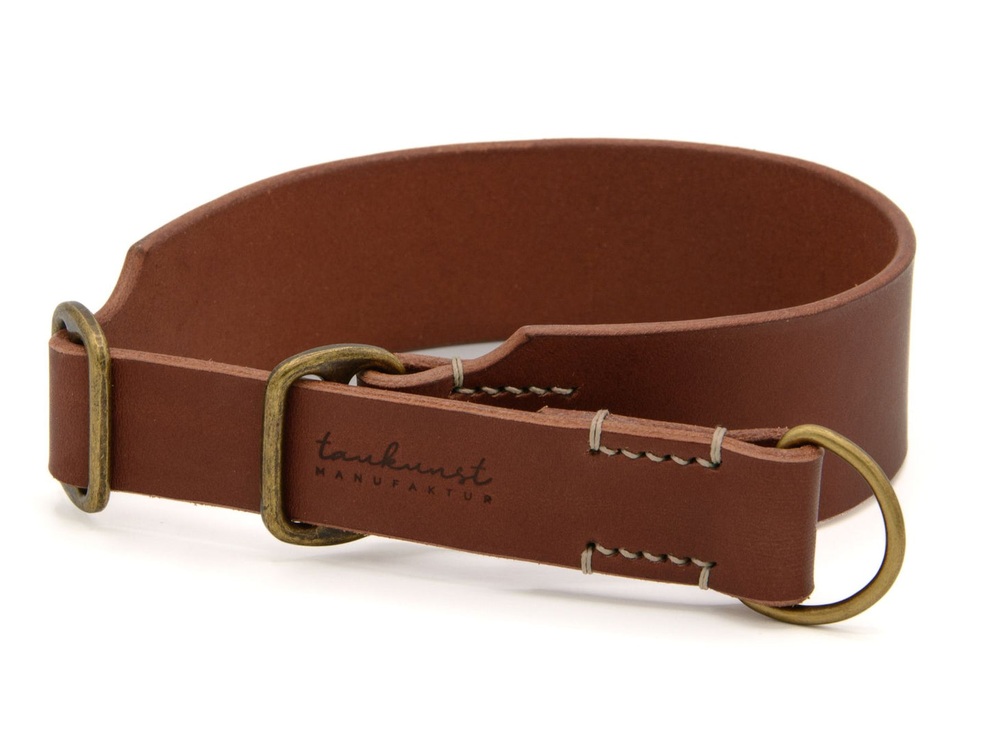 Zugstopp-Lederhalsband 'Waldgeist' Braun