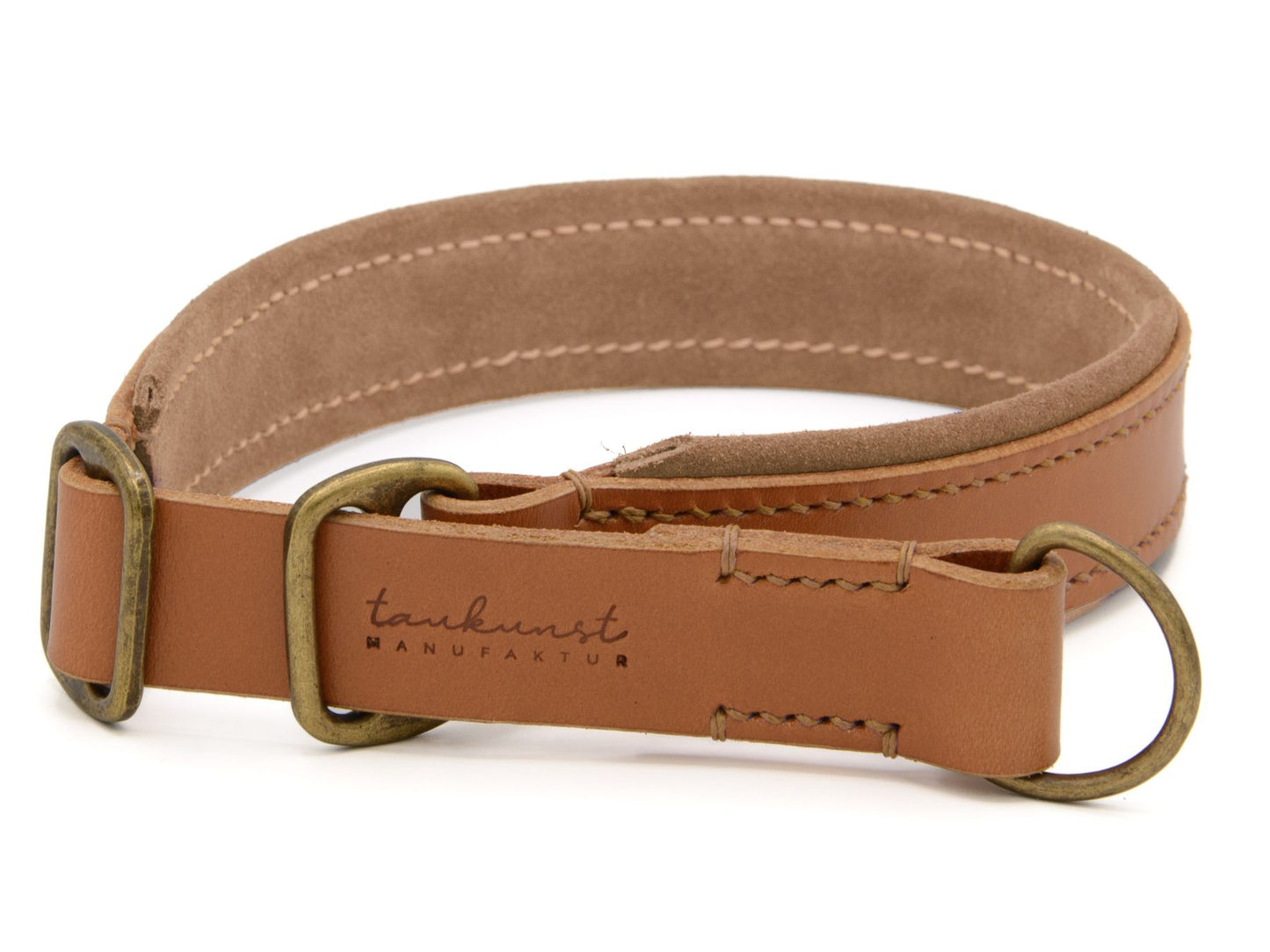 Zugstopp-Lederhalsband 'Wildfang' Cognac