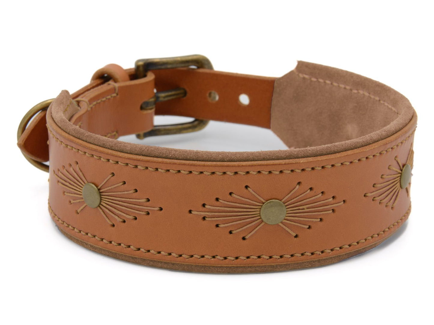 Lederhalsband 'Woodstock' Cognac