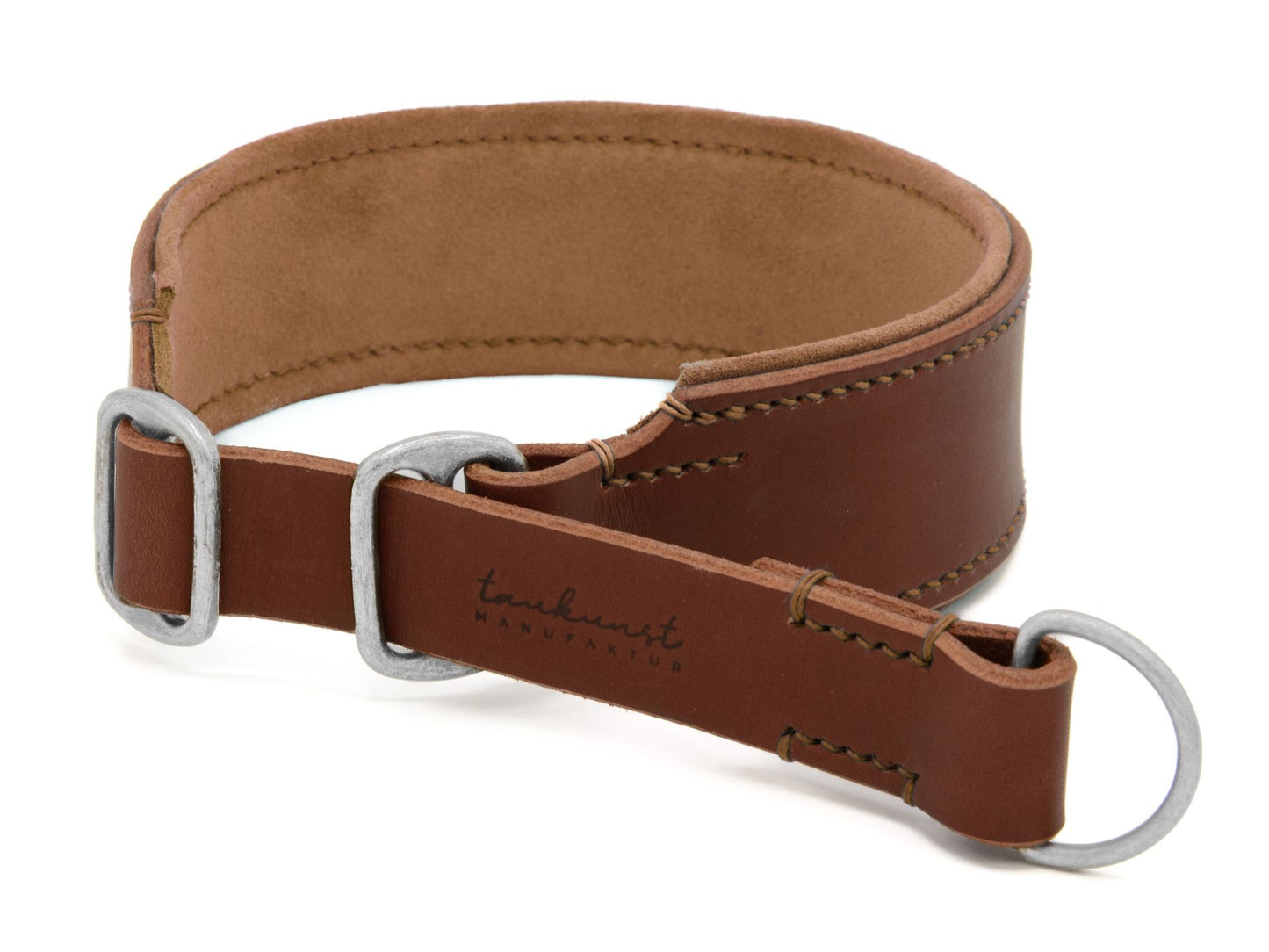 Zugstopp-Lederhalsband 'Wildfang' Braun