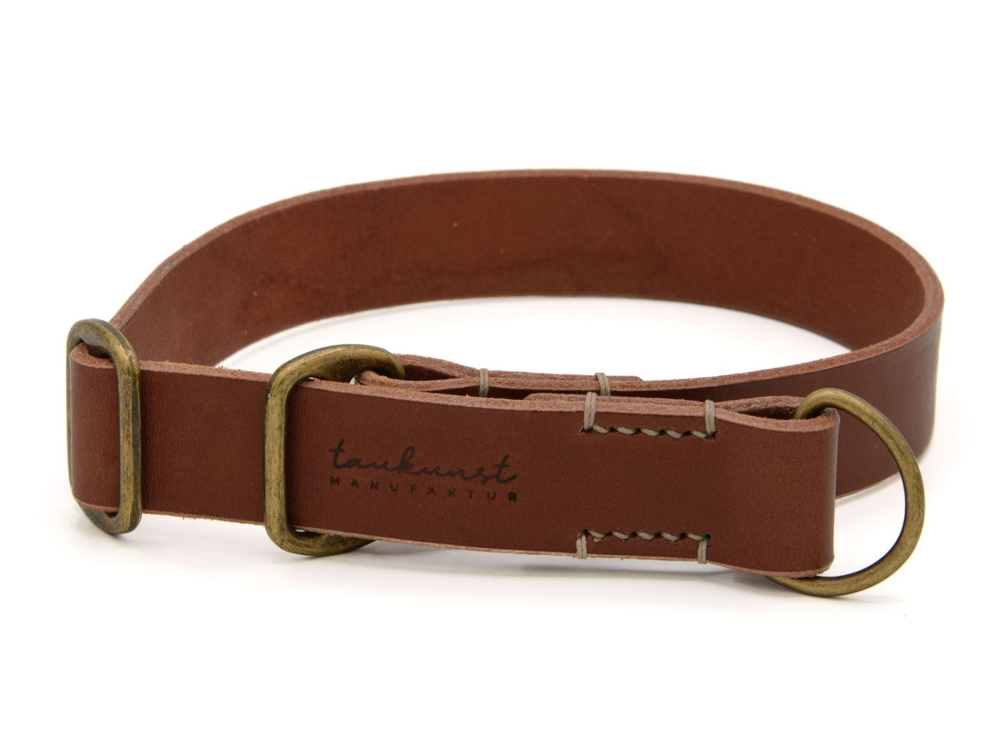 Zugstopp-Lederhalsband 'Waldgeist' Braun