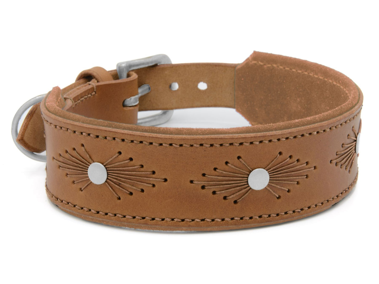 Lederhalsband 'Woodstock' Camel