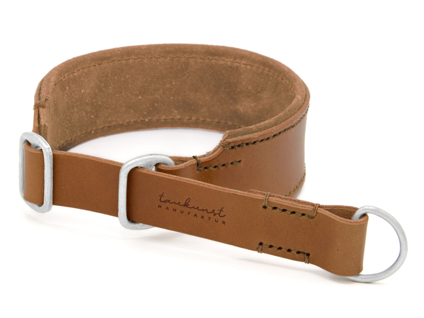 Zugstopp-Lederhalsband 'Wildfang' Camel