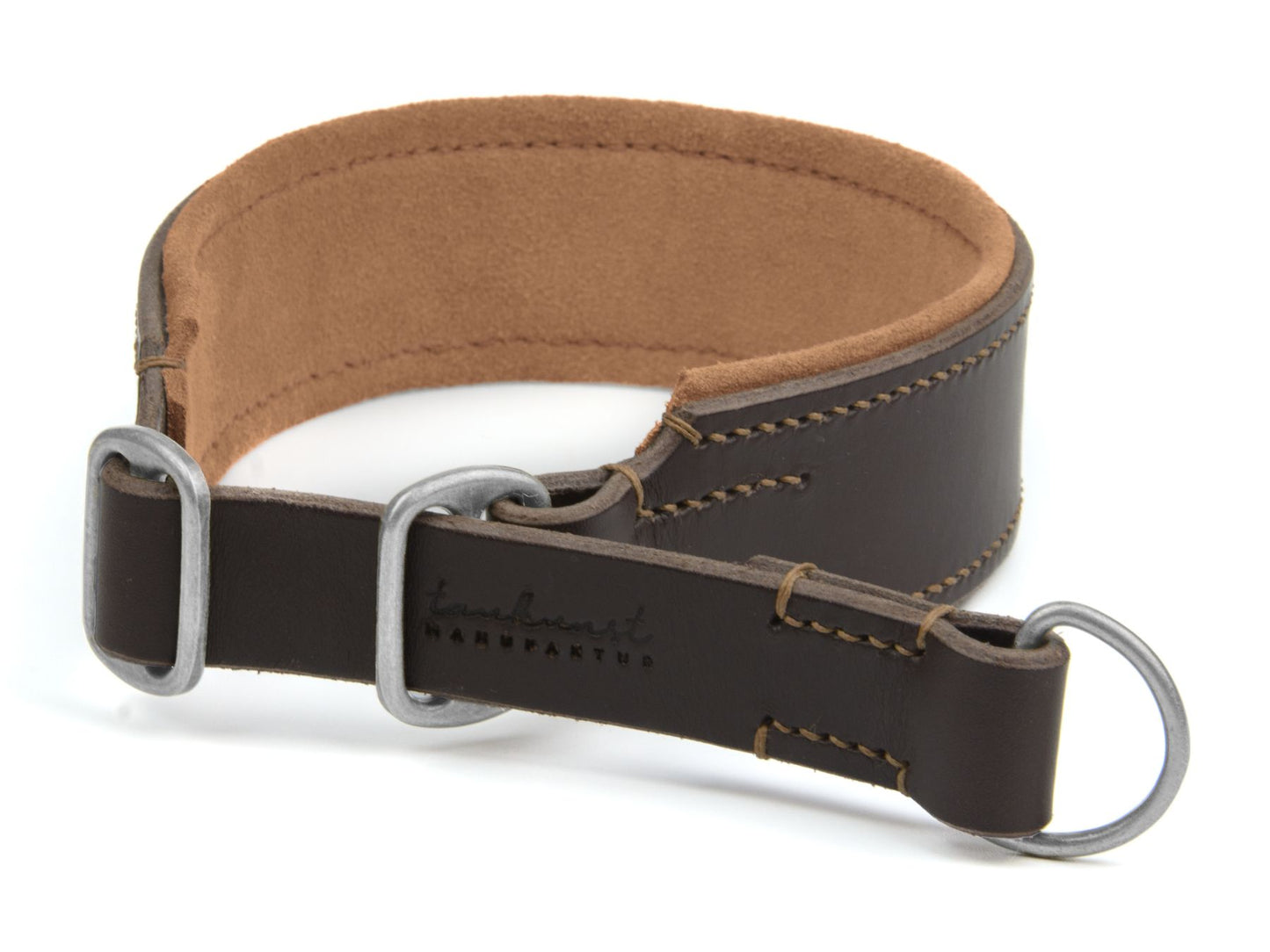 Zugstopp-Lederhalsband 'Wildfang' Dunkelbraun