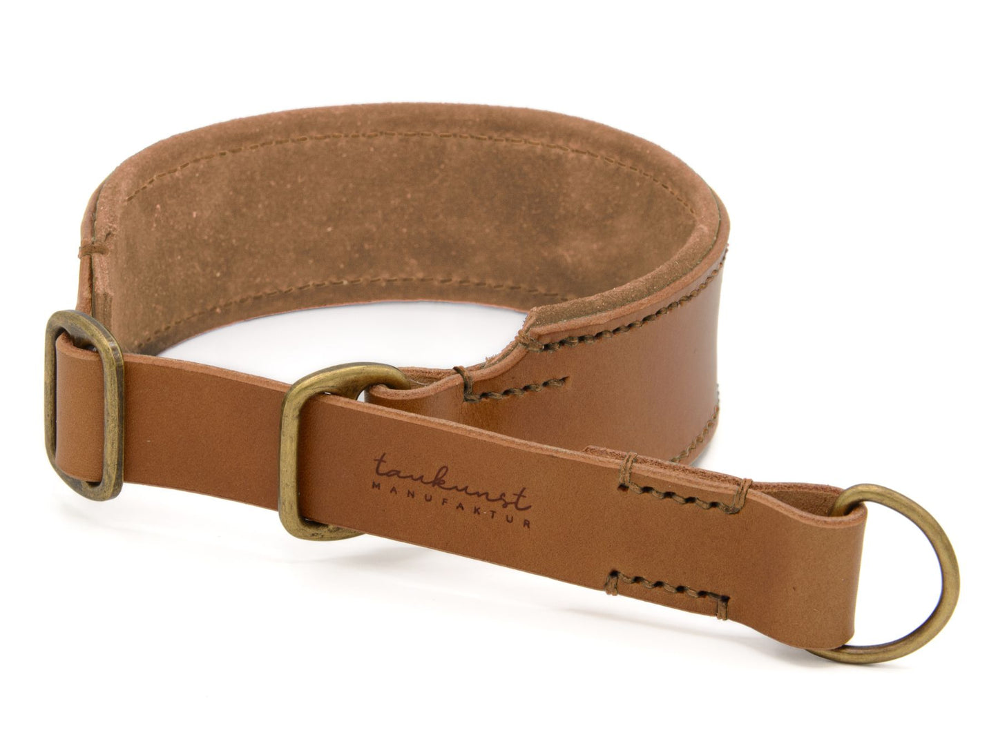 Zugstopp-Lederhalsband 'Wildfang' Camel