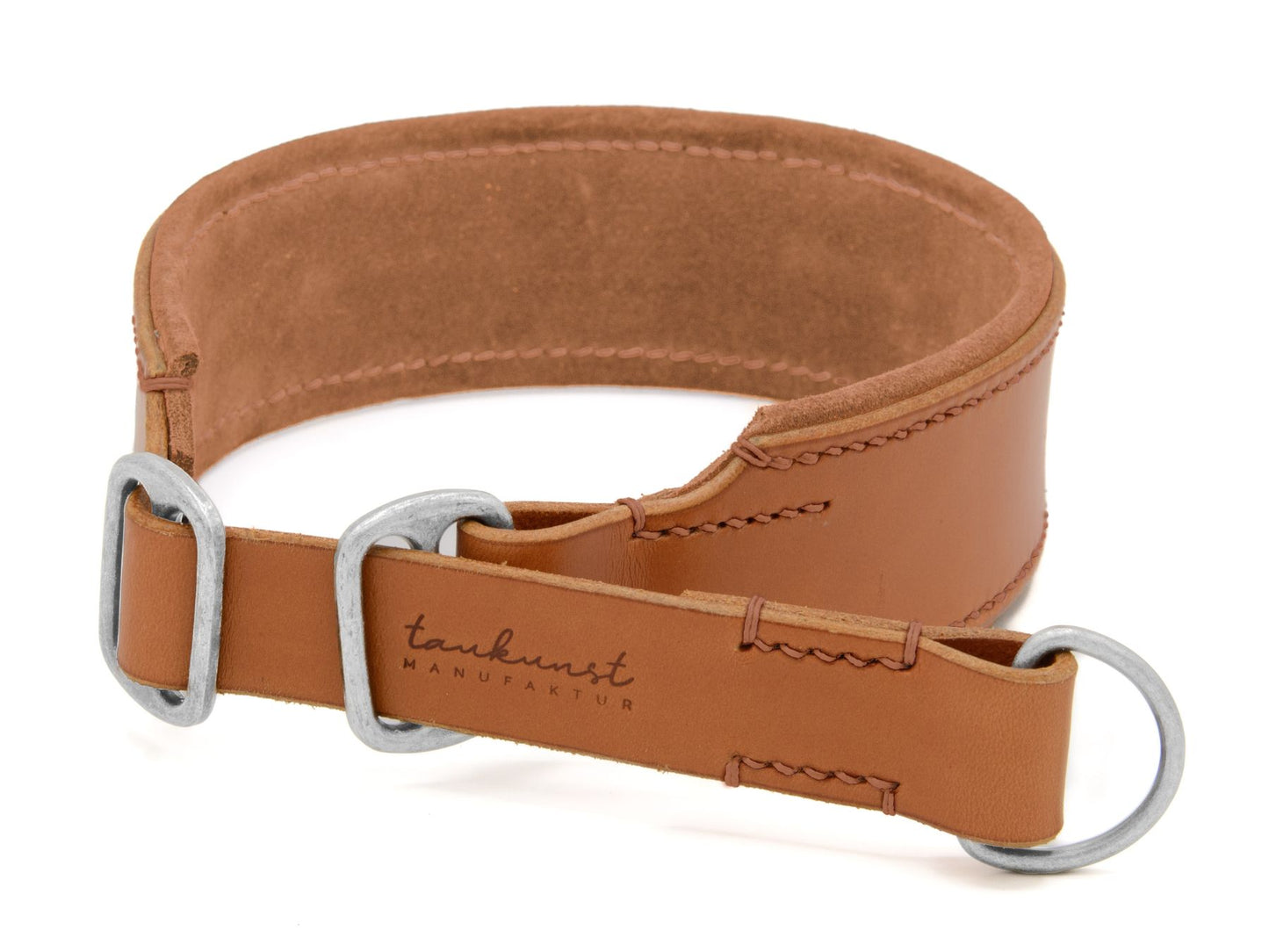 Zugstopp-Lederhalsband 'Wildfang' Cognac