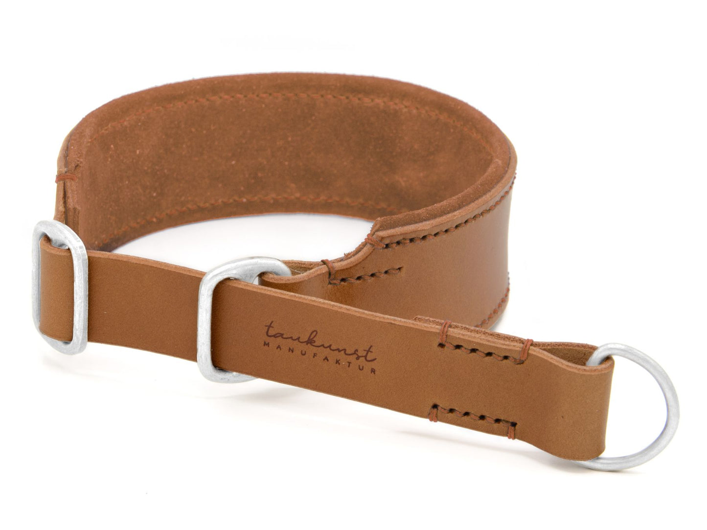Zugstopp-Lederhalsband 'Wildfang' Camel