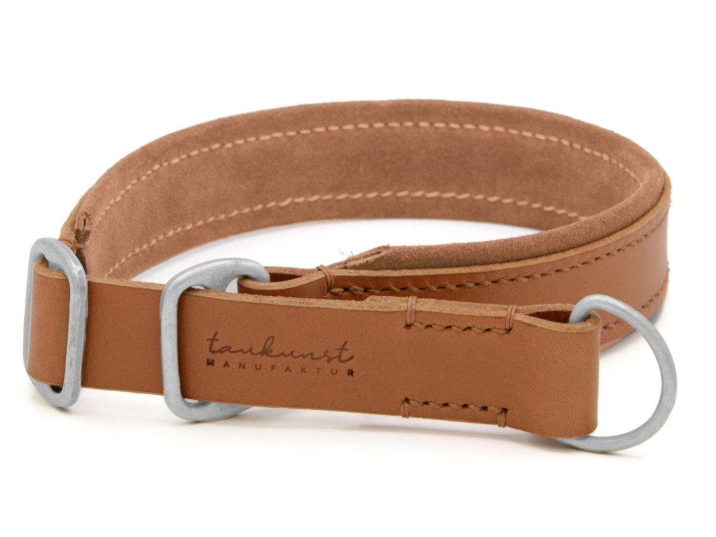 Zugstopp-Lederhalsband 'Wildfang' Cognac