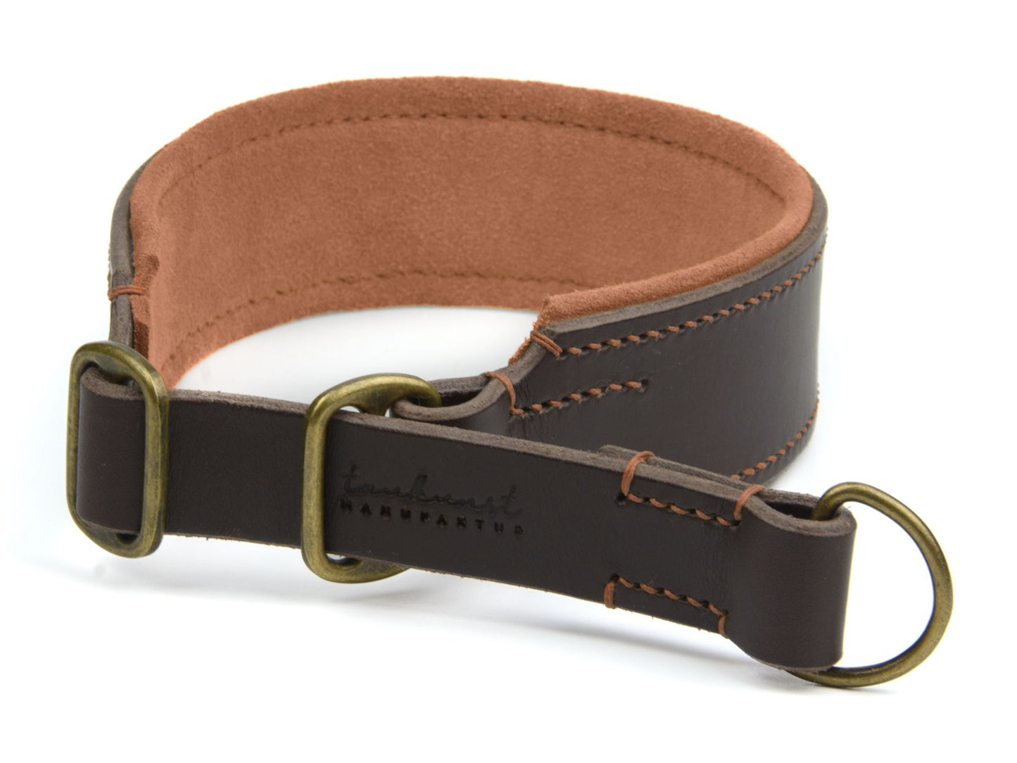 Zugstopp-Lederhalsband 'Wildfang' Dunkelbraun