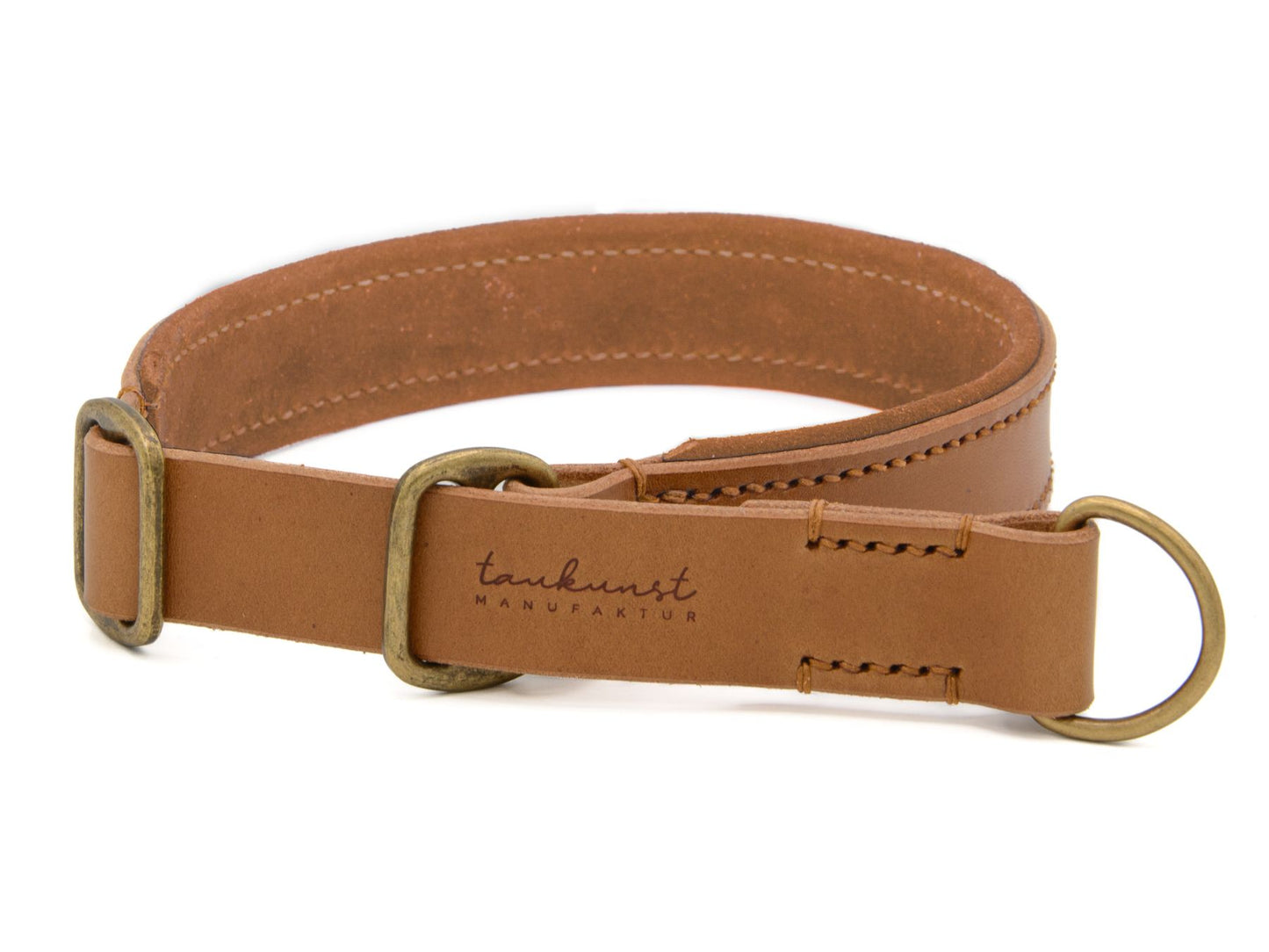 Zugstopp-Lederhalsband 'Wildfang' Camel