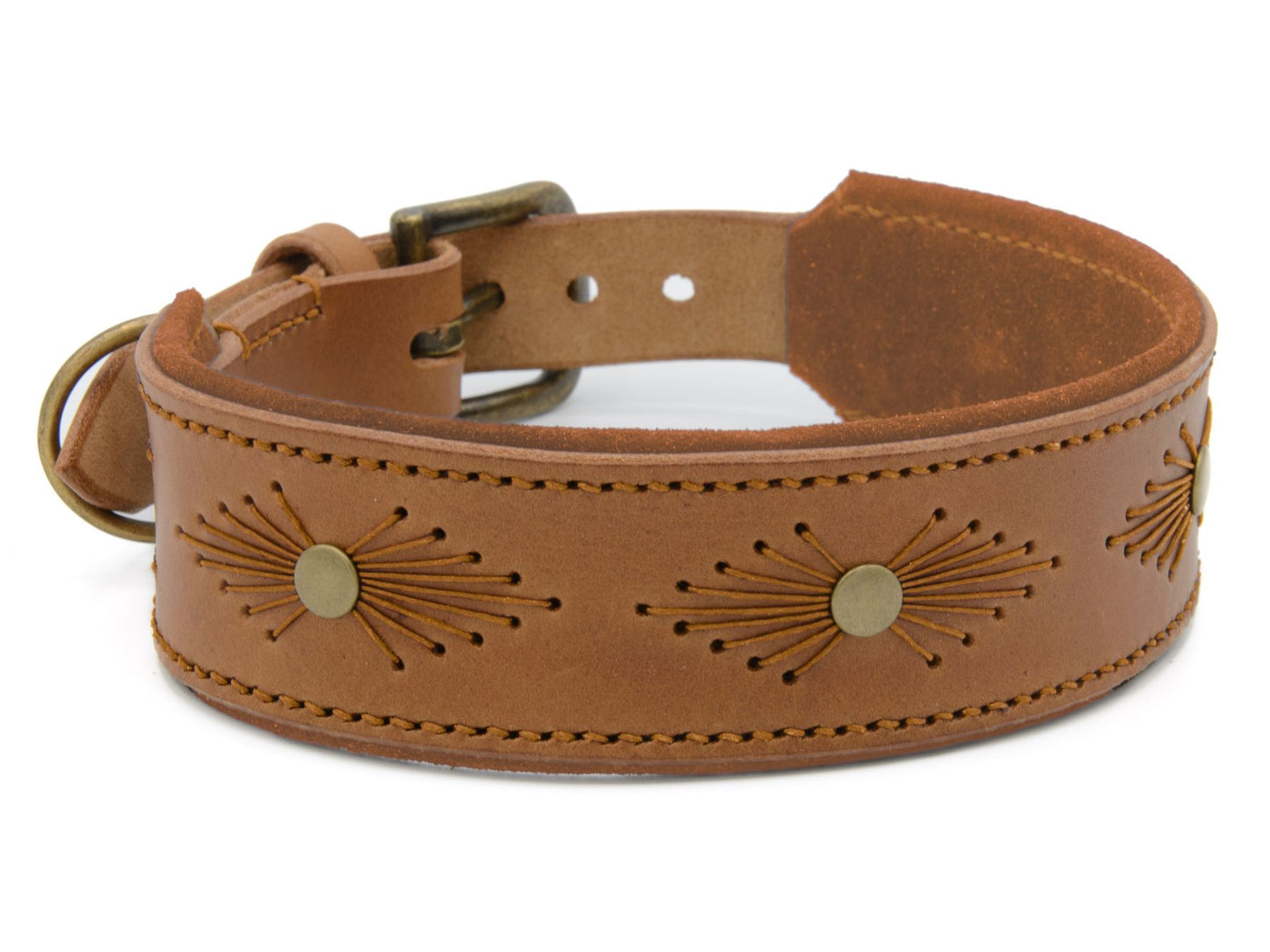 Lederhalsband 'Woodstock' Camel