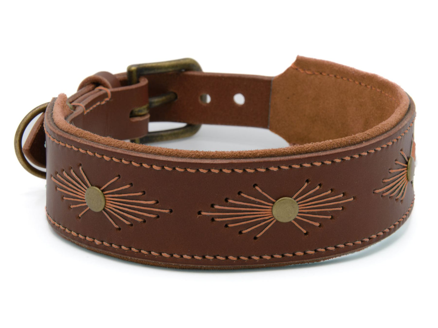 Lederhalsband 'Woodstock' Braun