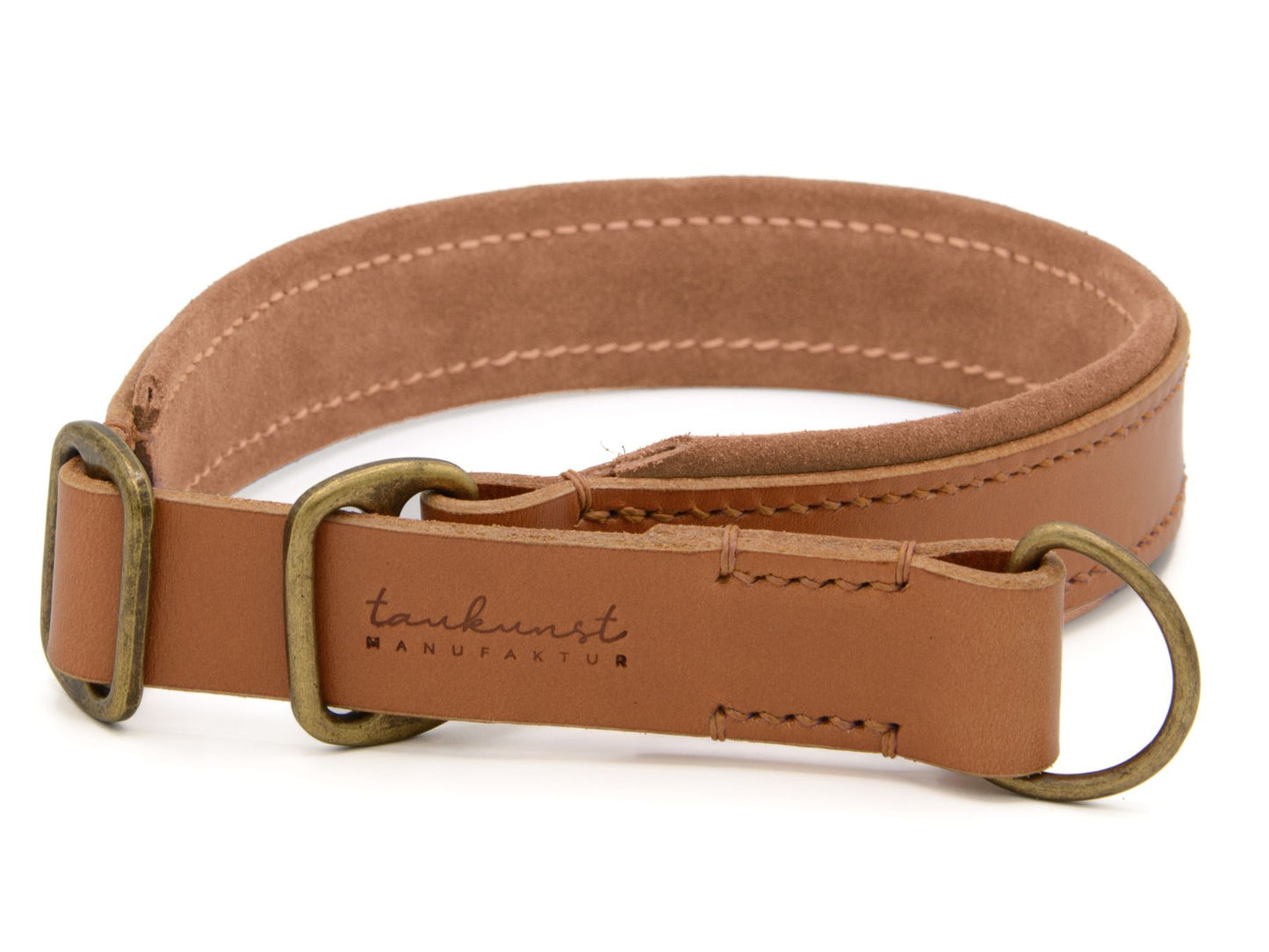 Zugstopp-Lederhalsband 'Wildfang' Cognac