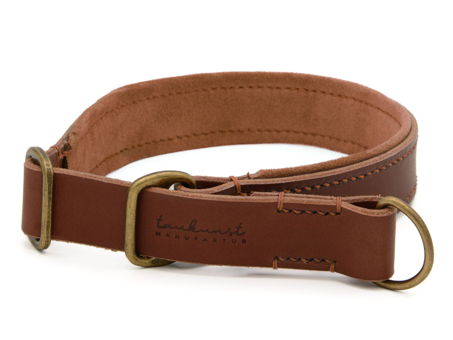 Zugstopp-Lederhalsband 'Wildfang' Braun