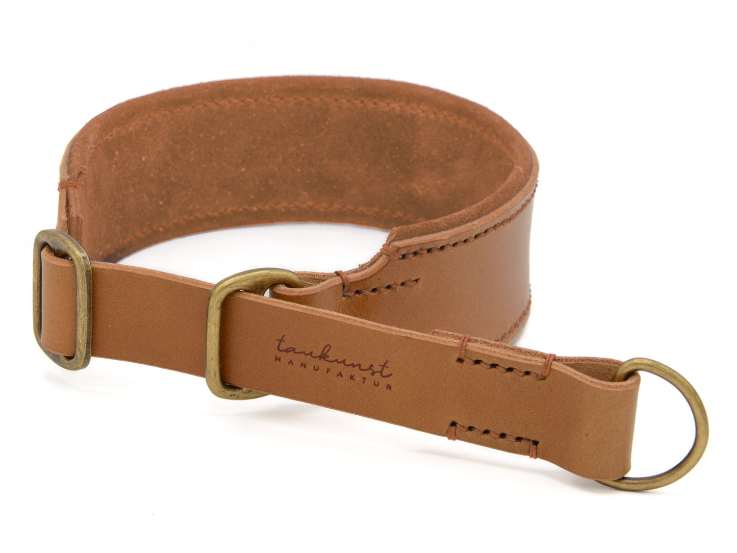 Zugstopp-Lederhalsband 'Wildfang' Camel