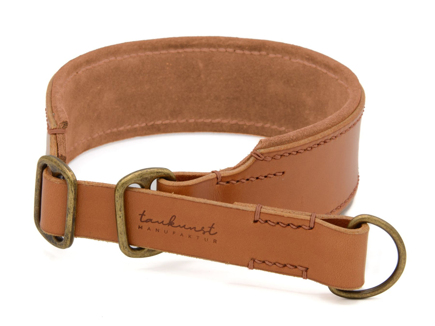 Zugstopp-Lederhalsband 'Wildfang' Cognac