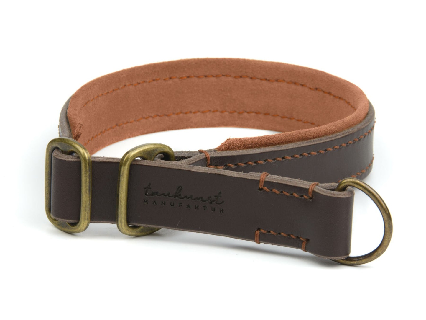 Zugstopp-Lederhalsband 'Wildfang' Dunkelbraun