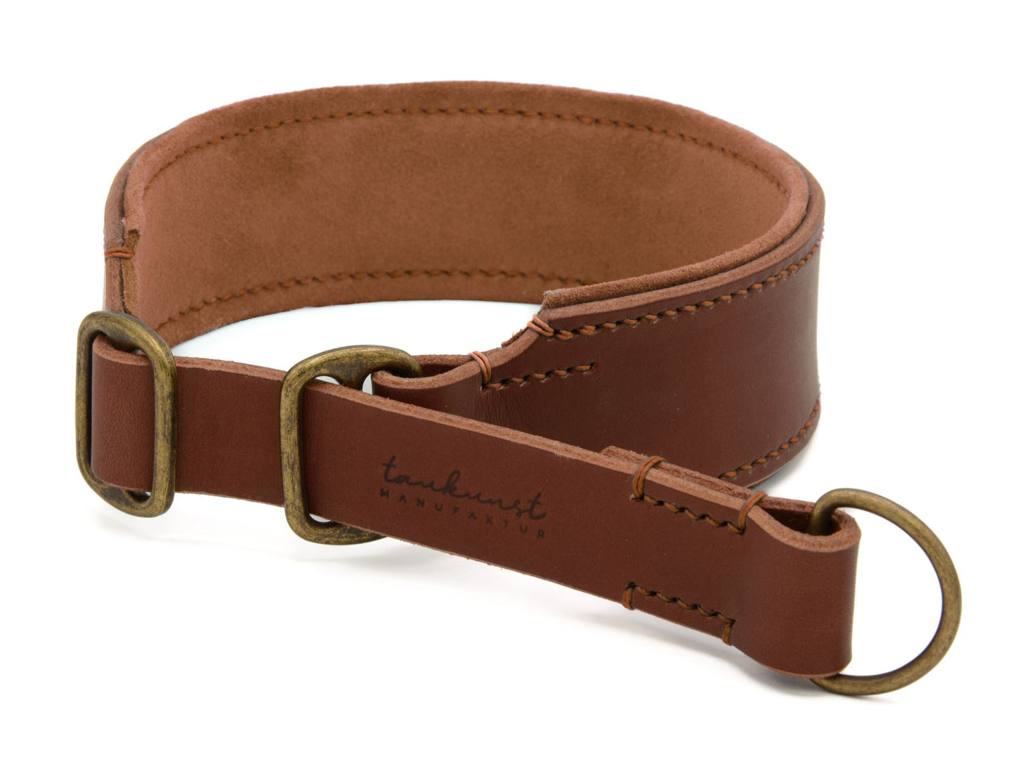 Zugstopp-Lederhalsband 'Wildfang' Braun