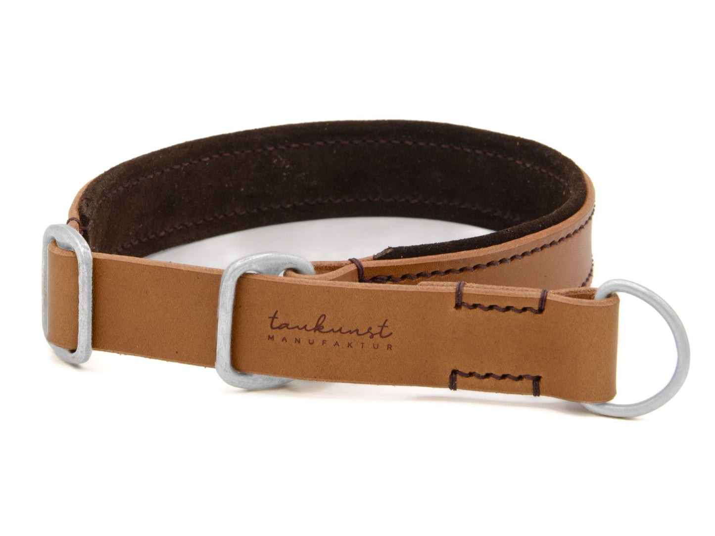 Zugstopp-Lederhalsband 'Wildfang' Camel