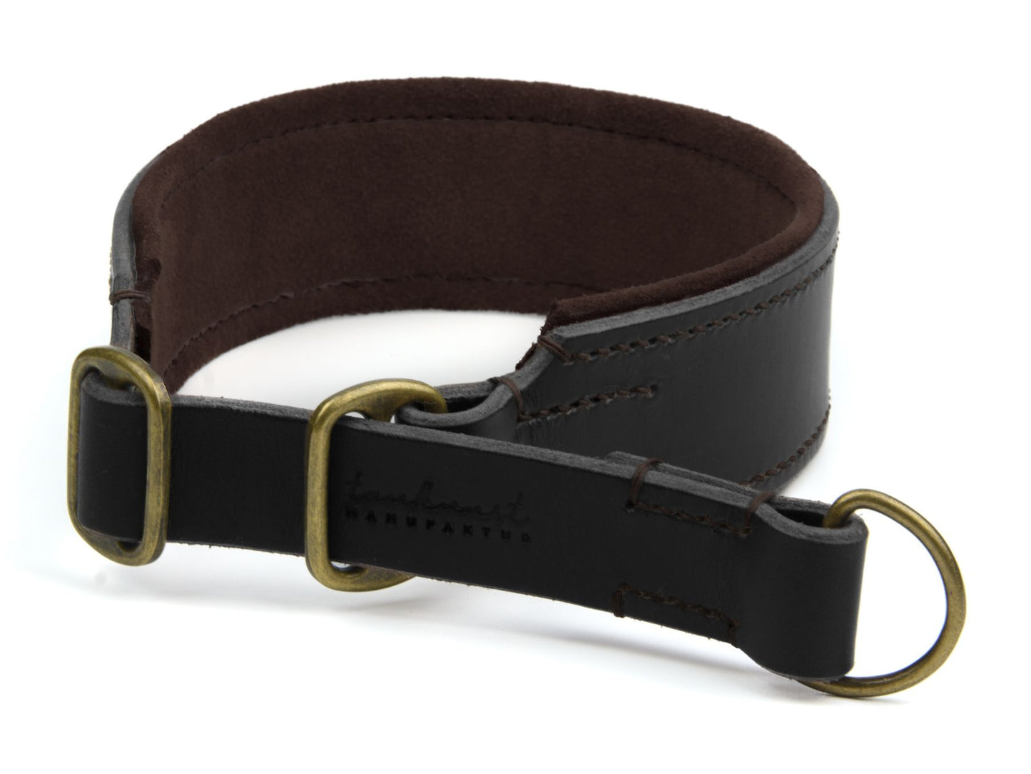 Zugstopp-Lederhalsband 'Wildfang' Schwarz