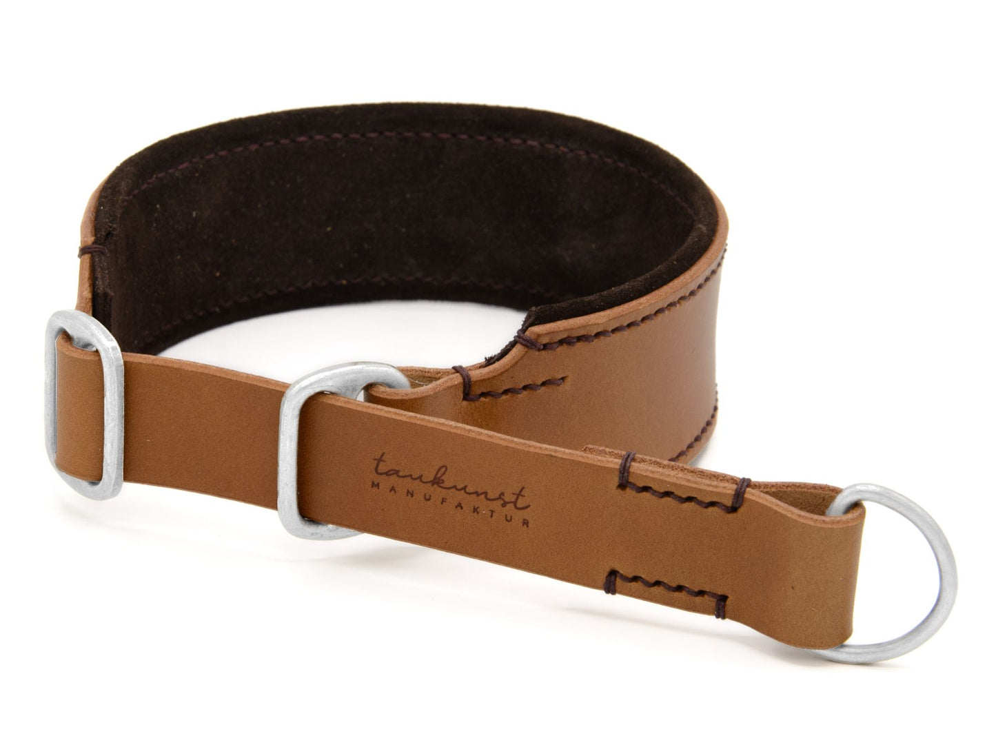 Zugstopp-Lederhalsband 'Wildfang' Camel