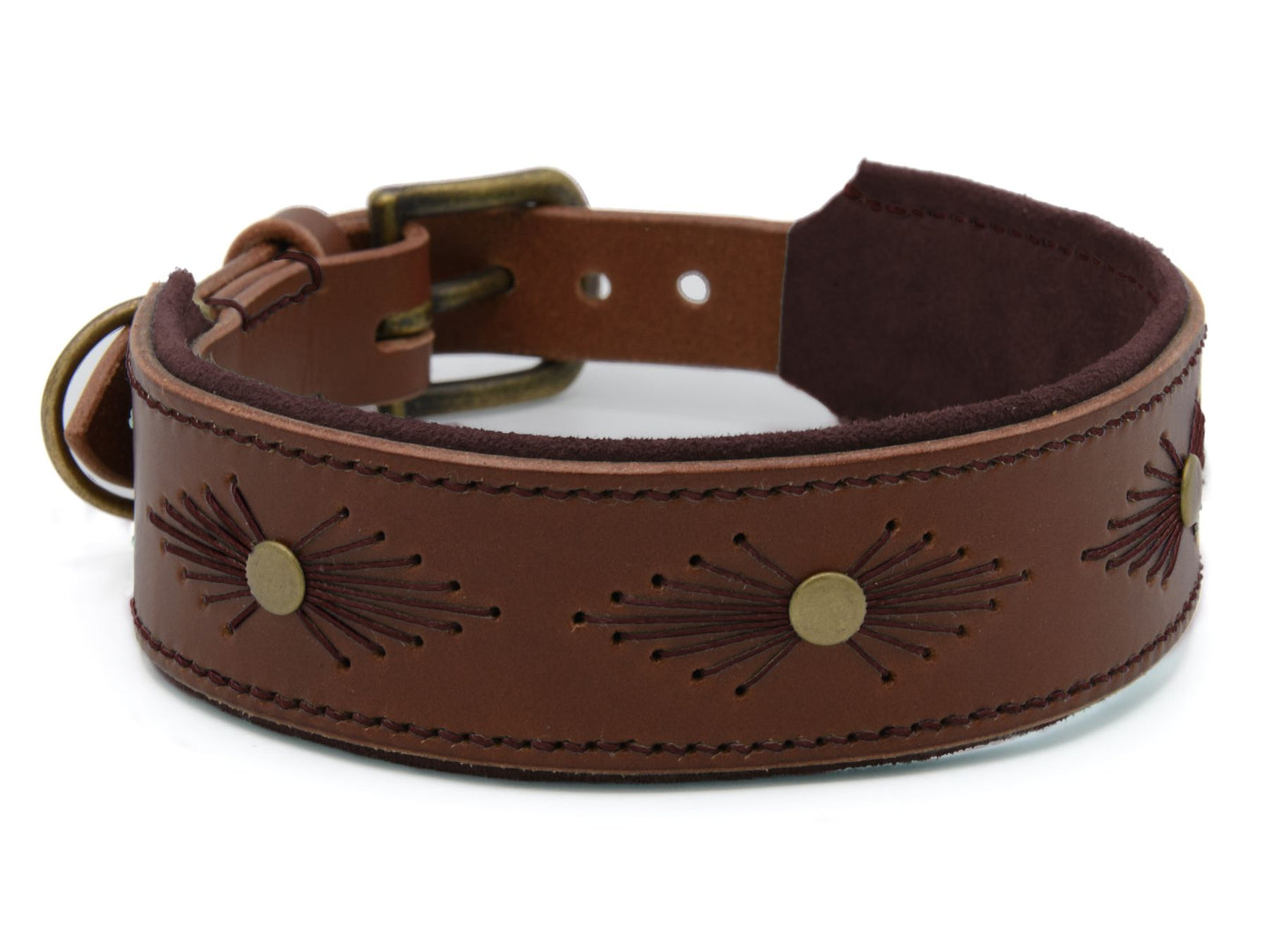 Lederhalsband 'Woodstock' Braun