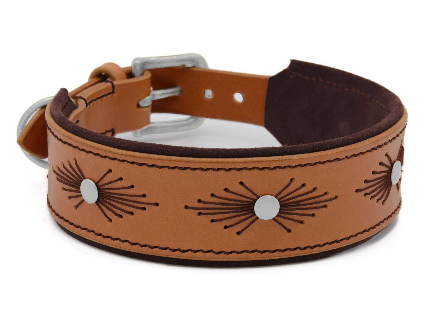 Lederhalsband 'Woodstock' Cognac