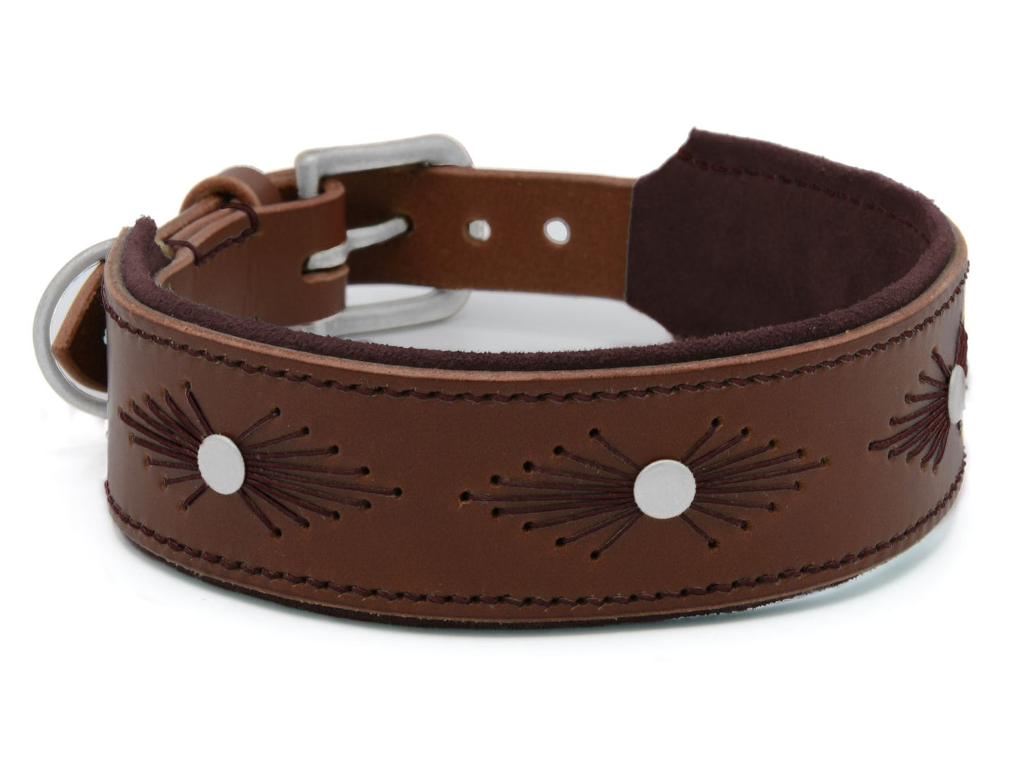 Lederhalsband 'Woodstock' Braun