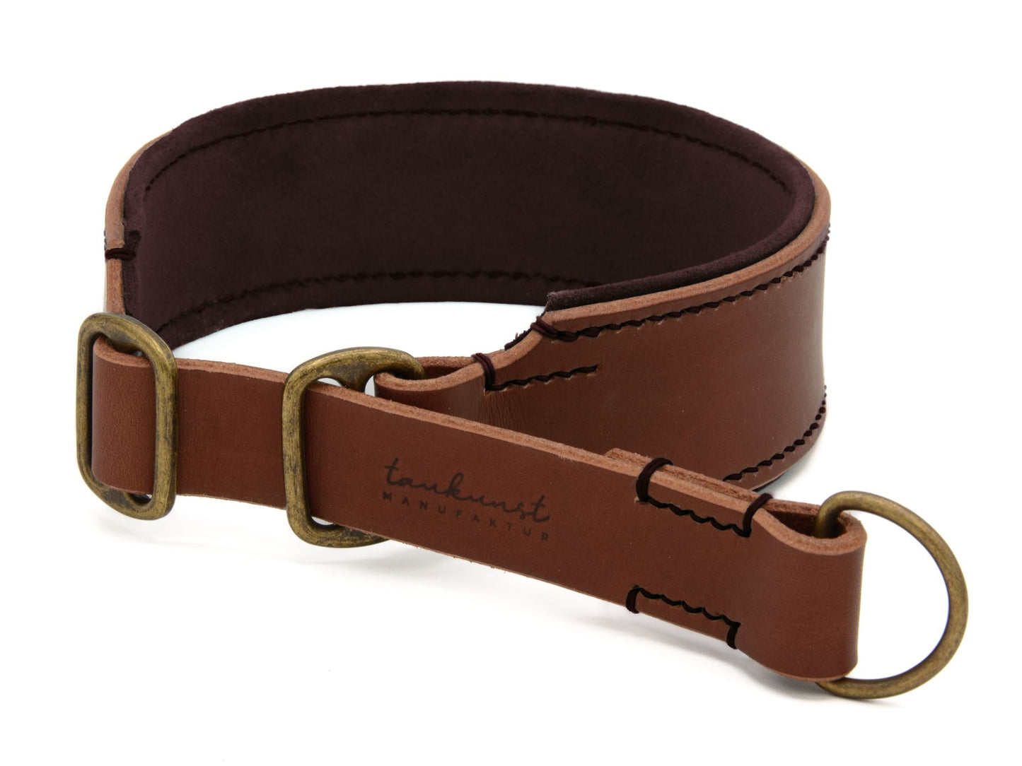 Zugstopp-Lederhalsband 'Wildfang' Braun