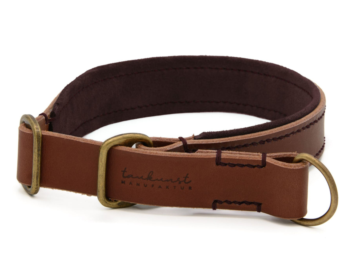 Zugstopp-Lederhalsband 'Wildfang' Braun