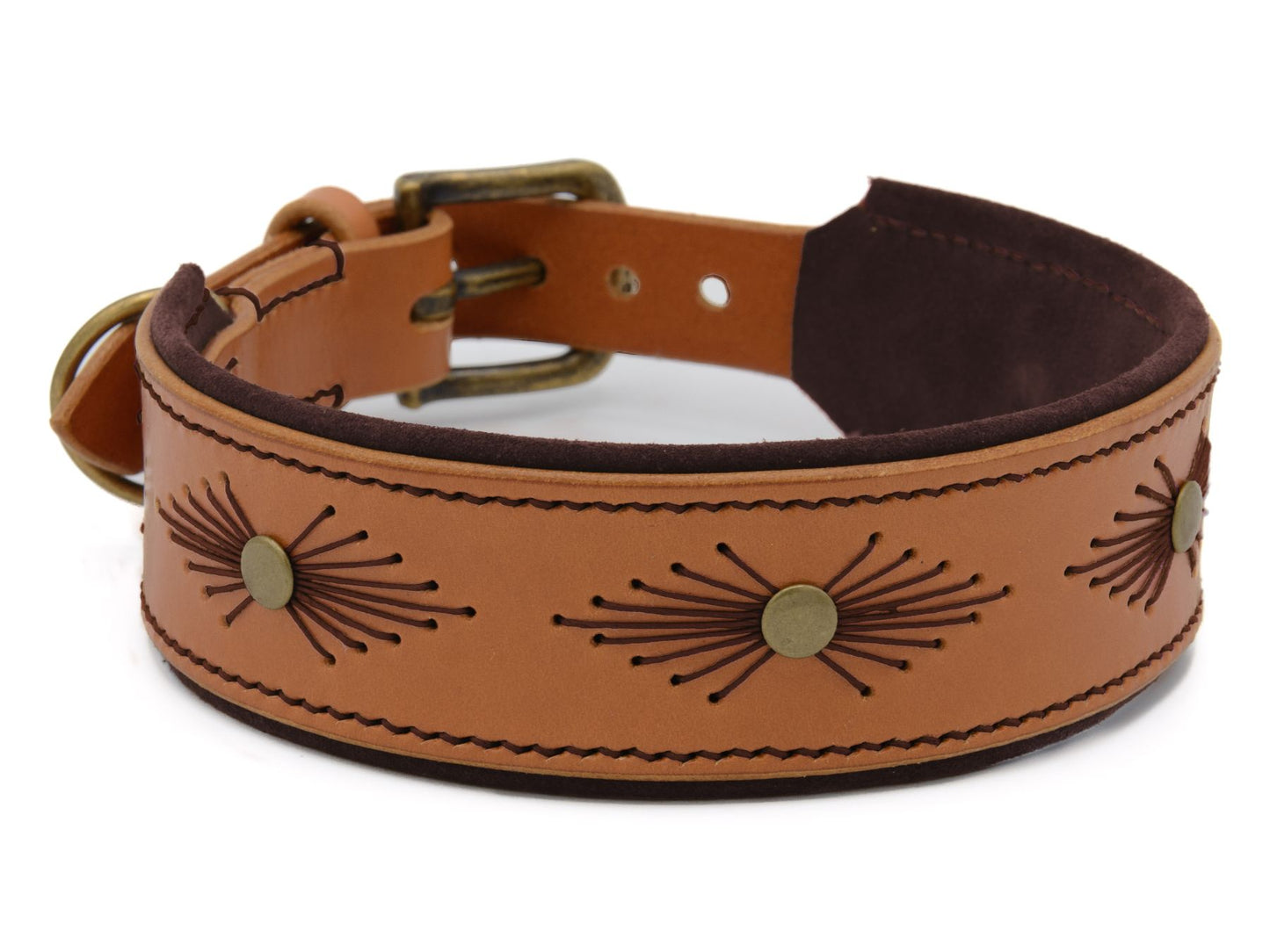 Lederhalsband 'Woodstock' Cognac