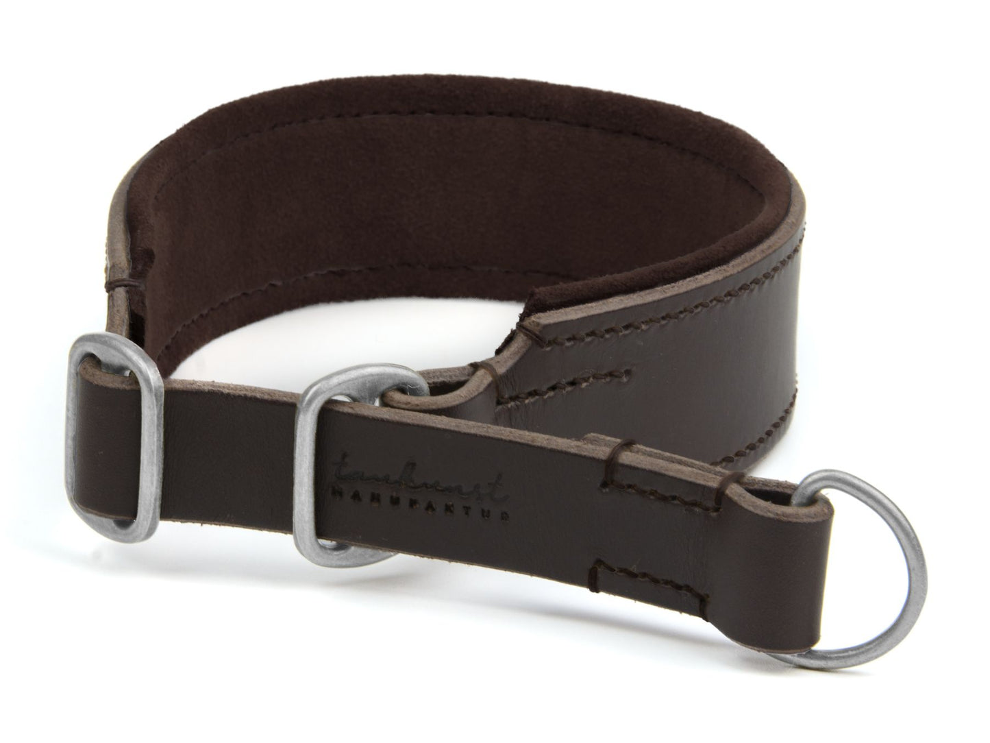 Zugstopp-Lederhalsband 'Wildfang' Dunkelbraun