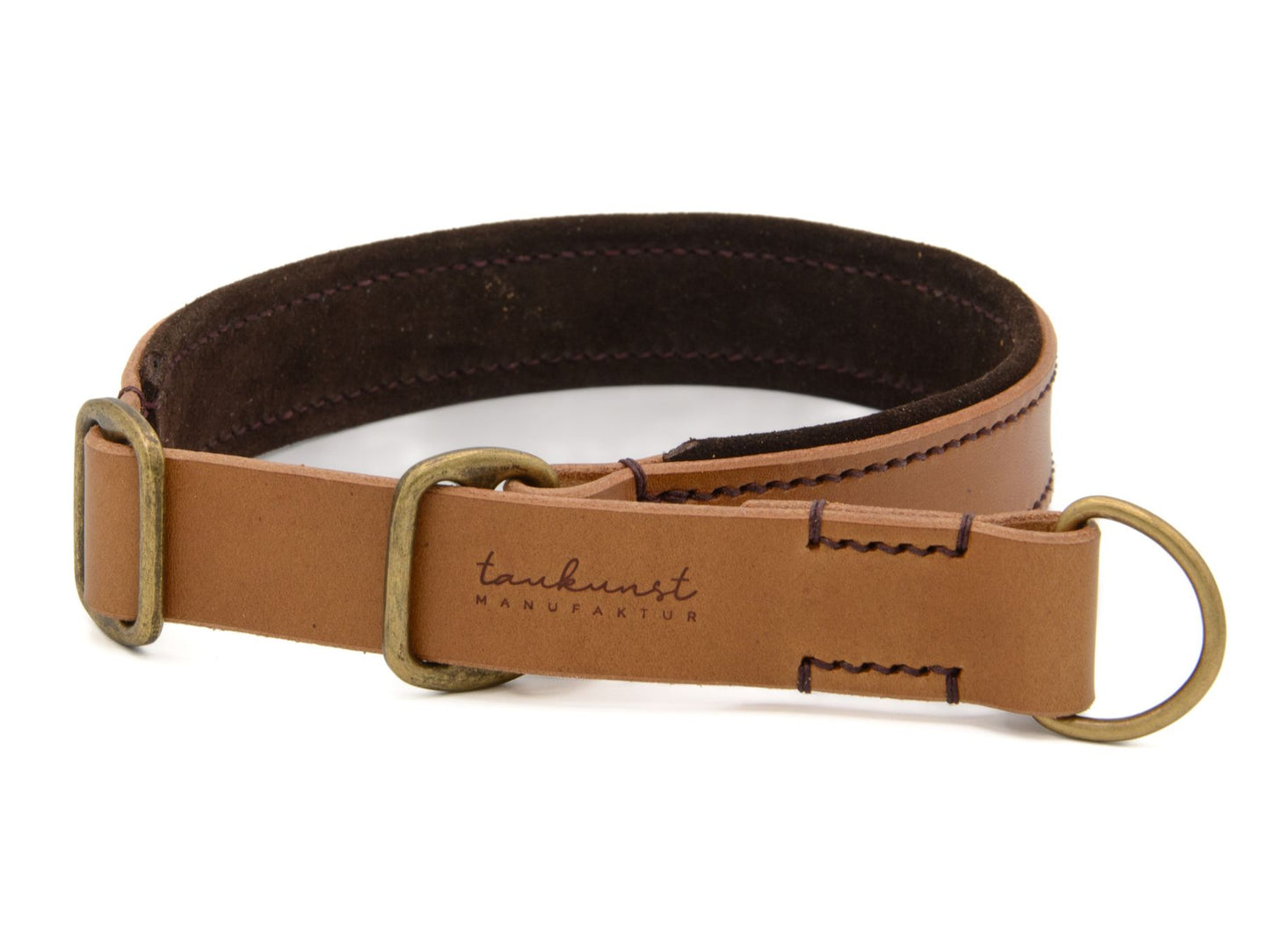 Zugstopp-Lederhalsband 'Wildfang' Camel