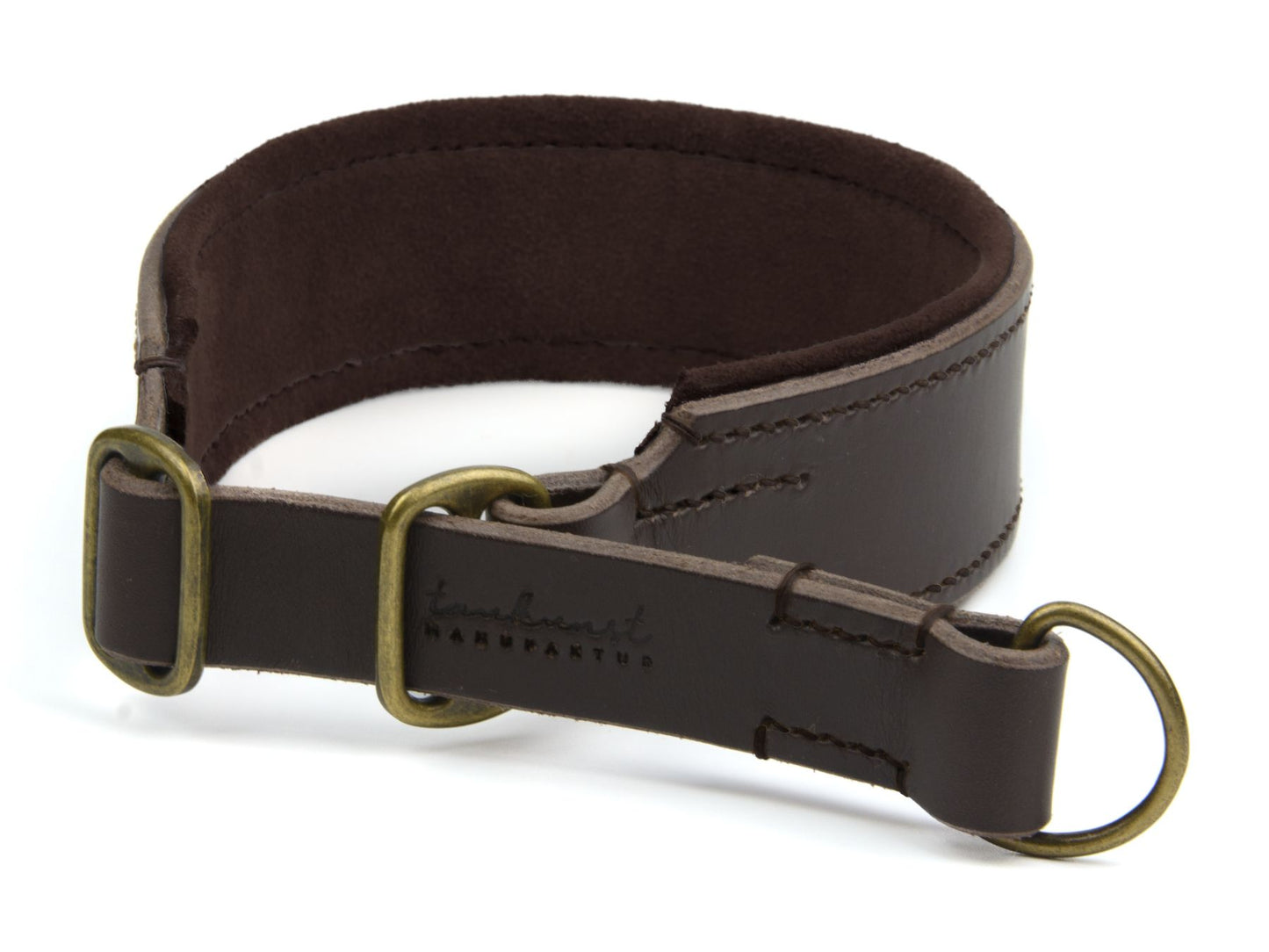 Zugstopp-Lederhalsband 'Wildfang' Dunkelbraun