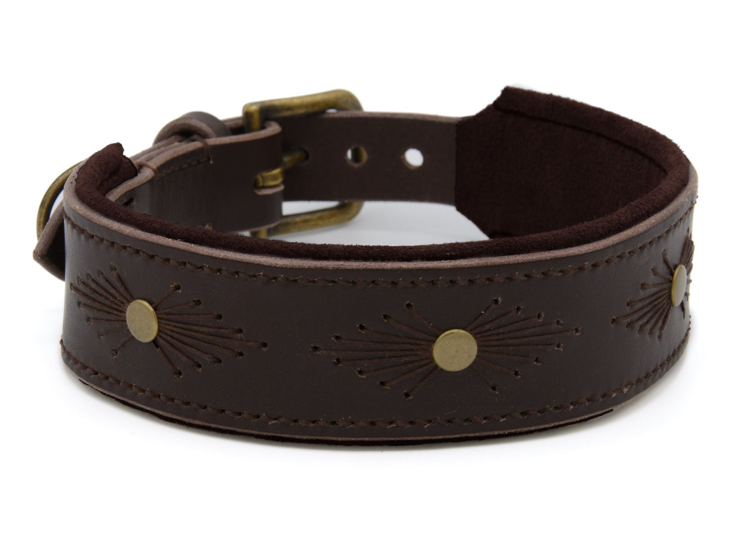 Lederhalsband 'Woodstock' Dunkelbraun