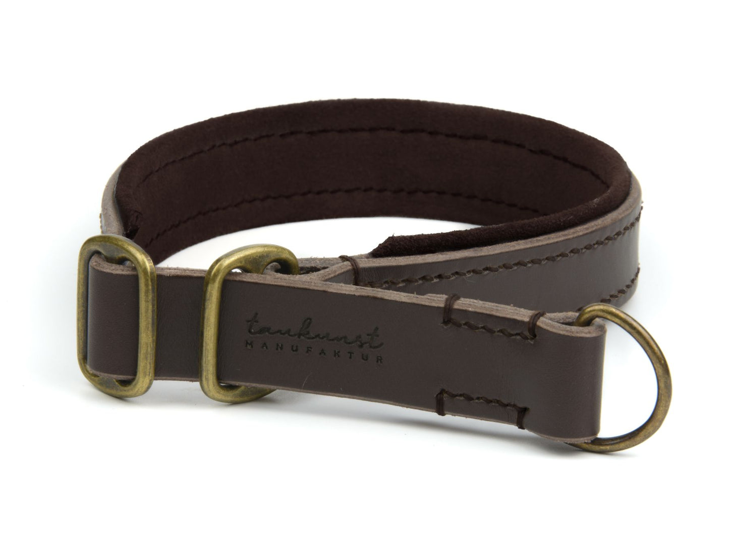 Zugstopp-Lederhalsband 'Wildfang' Dunkelbraun