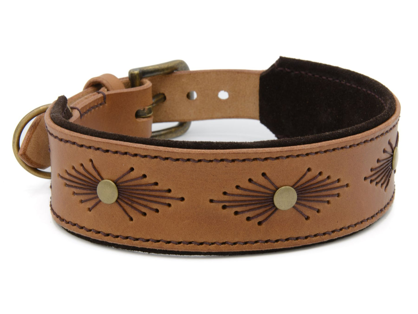 Lederhalsband 'Woodstock' Camel