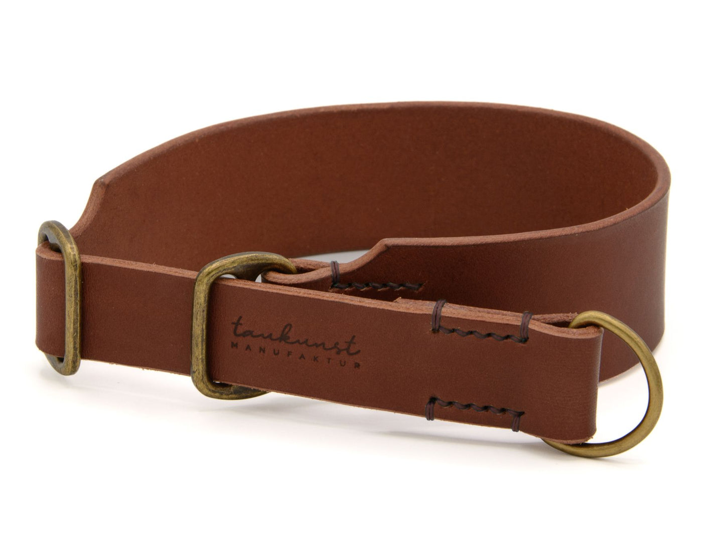 Zugstopp-Lederhalsband 'Waldgeist' Braun
