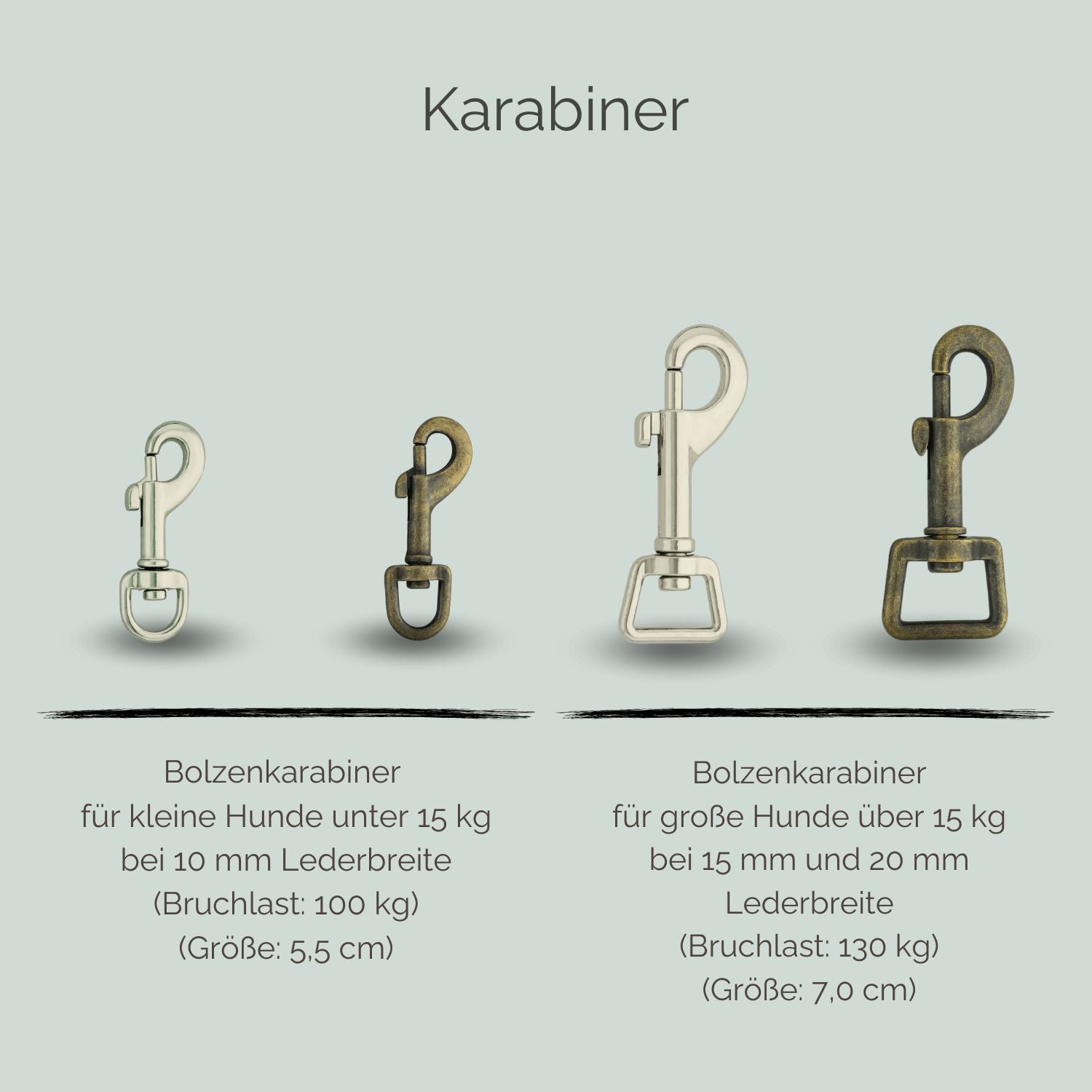 Lederleine für Hunde Karabiner