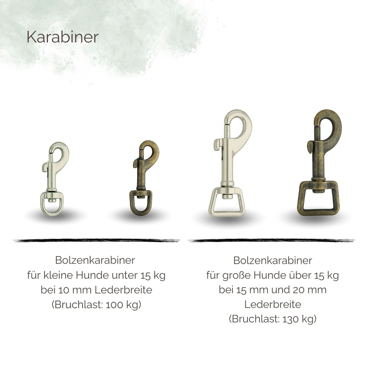 Lederleine für Hunde Karabiner