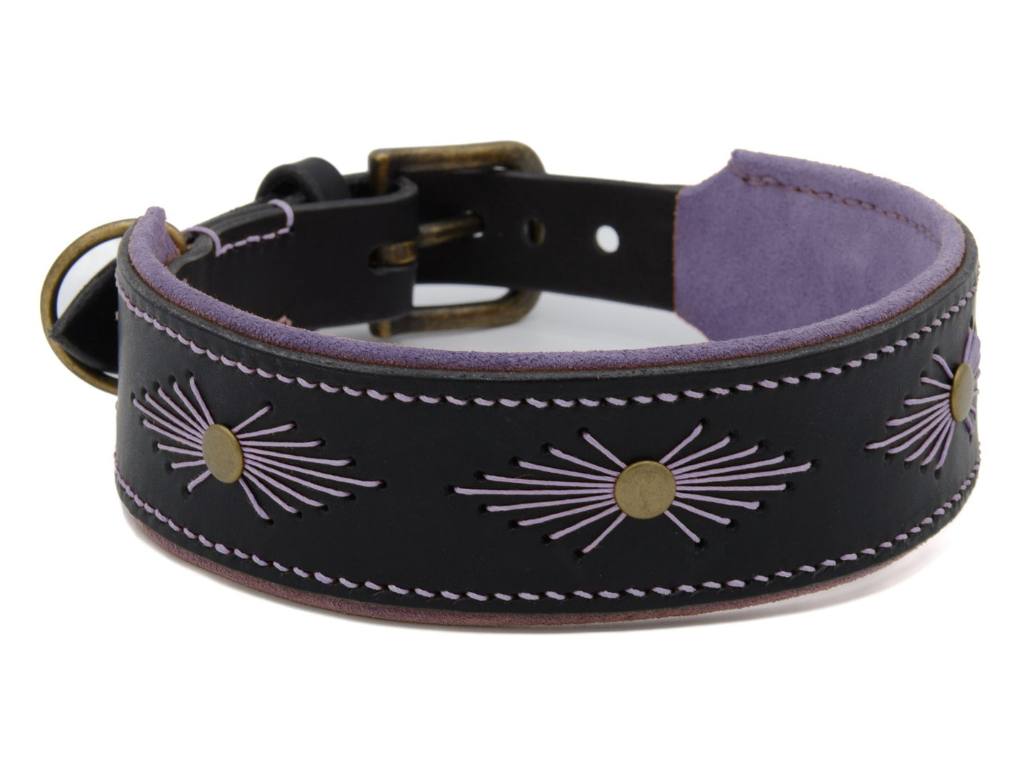 Lederhalsband 'Woodstock' Schwarz