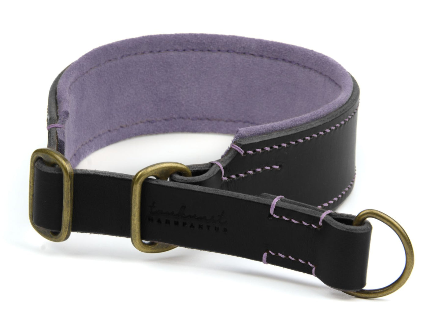 Zugstopp-Lederhalsband 'Wildfang' Schwarz