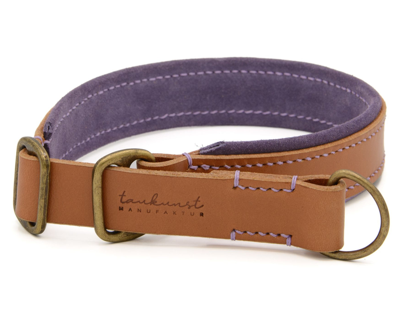 Zugstopp-Lederhalsband 'Wildfang' Cognac