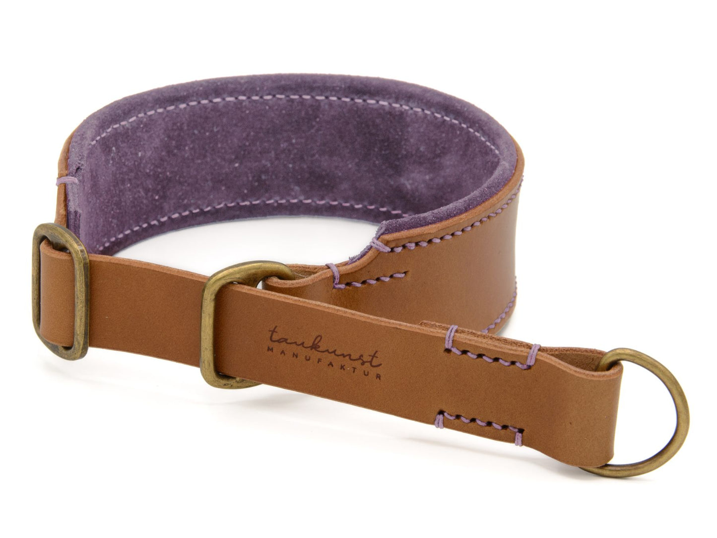 Zugstopp-Lederhalsband 'Wildfang' Camel