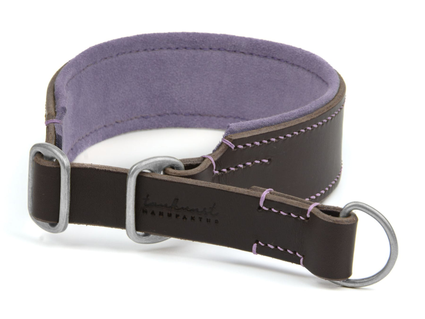 Zugstopp-Lederhalsband 'Wildfang' Dunkelbraun