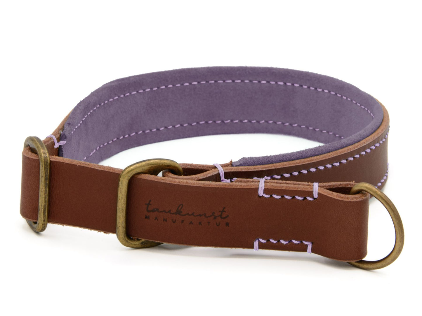Zugstopp-Lederhalsband 'Wildfang' Braun