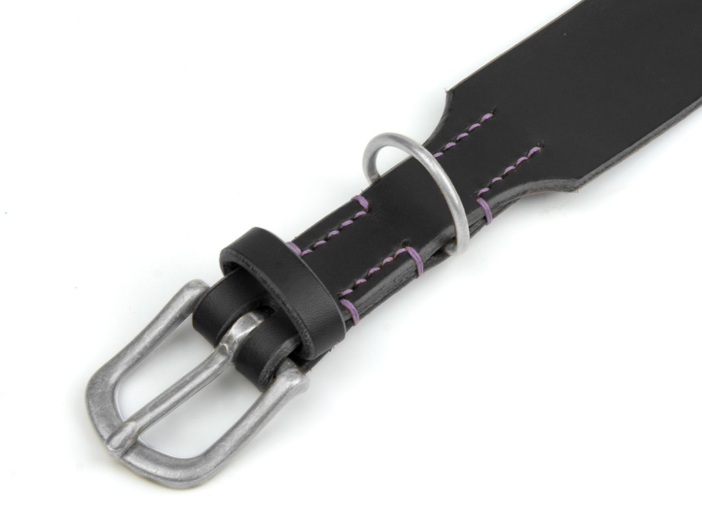 Lederhalsband 'Waldgeist' Schwarz