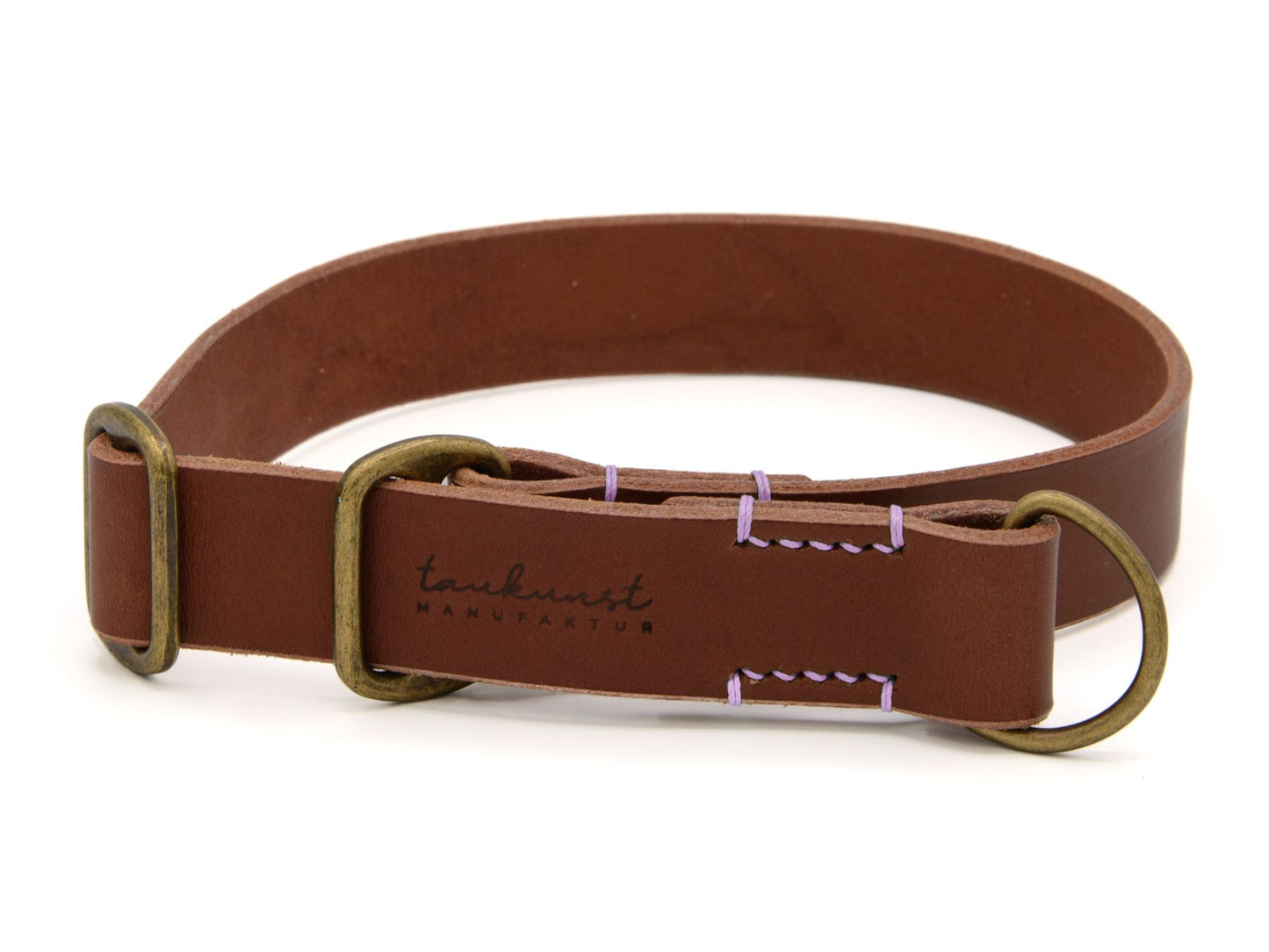 Zugstopp-Lederhalsband 'Waldgeist' Braun